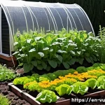 Home 23 유기농 정원에서의 계절별 관리 방법 - A vibrant organic garden in early spring showing rich, crumbly soil being amended with dark, moist c...